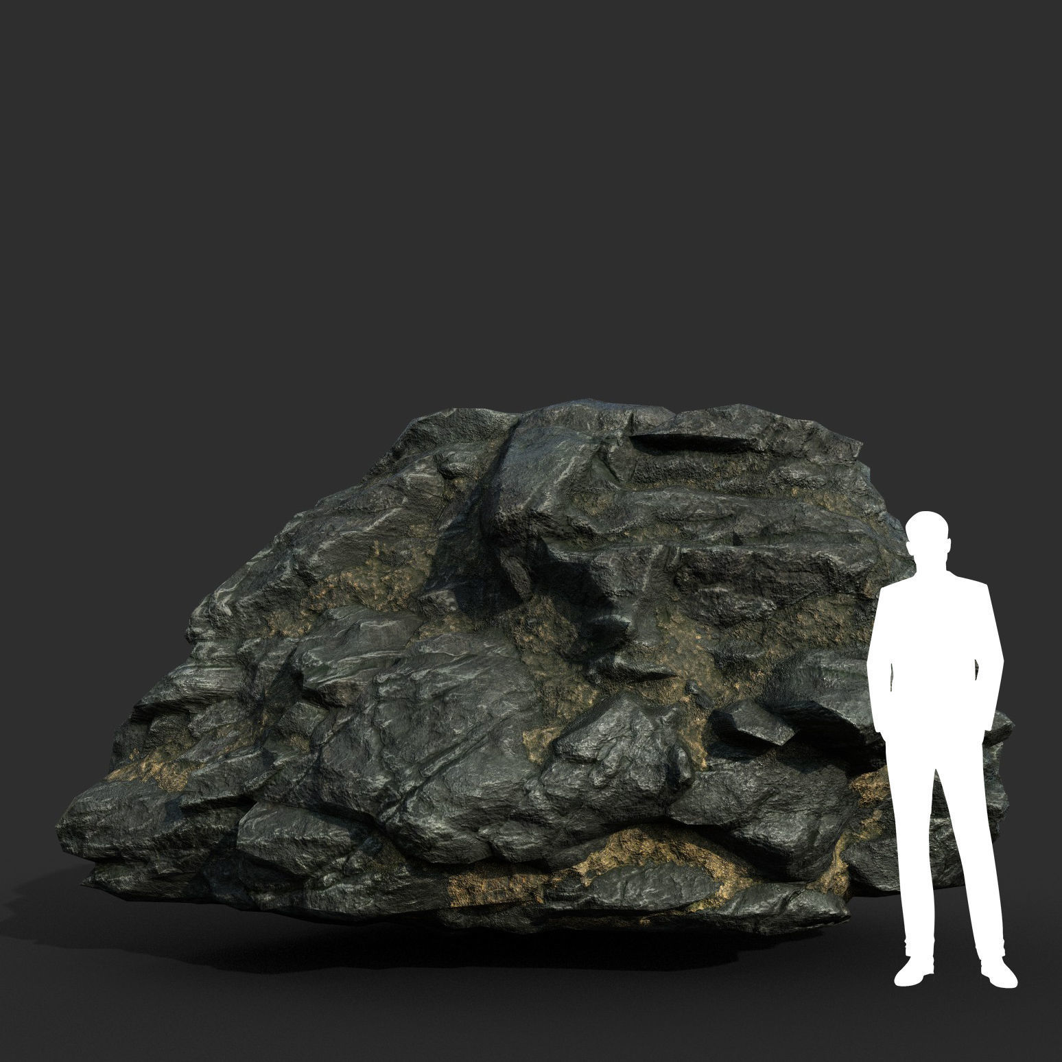 Low poly Black Beach Rock Collection 1 210210 Low-poly 3D model_26