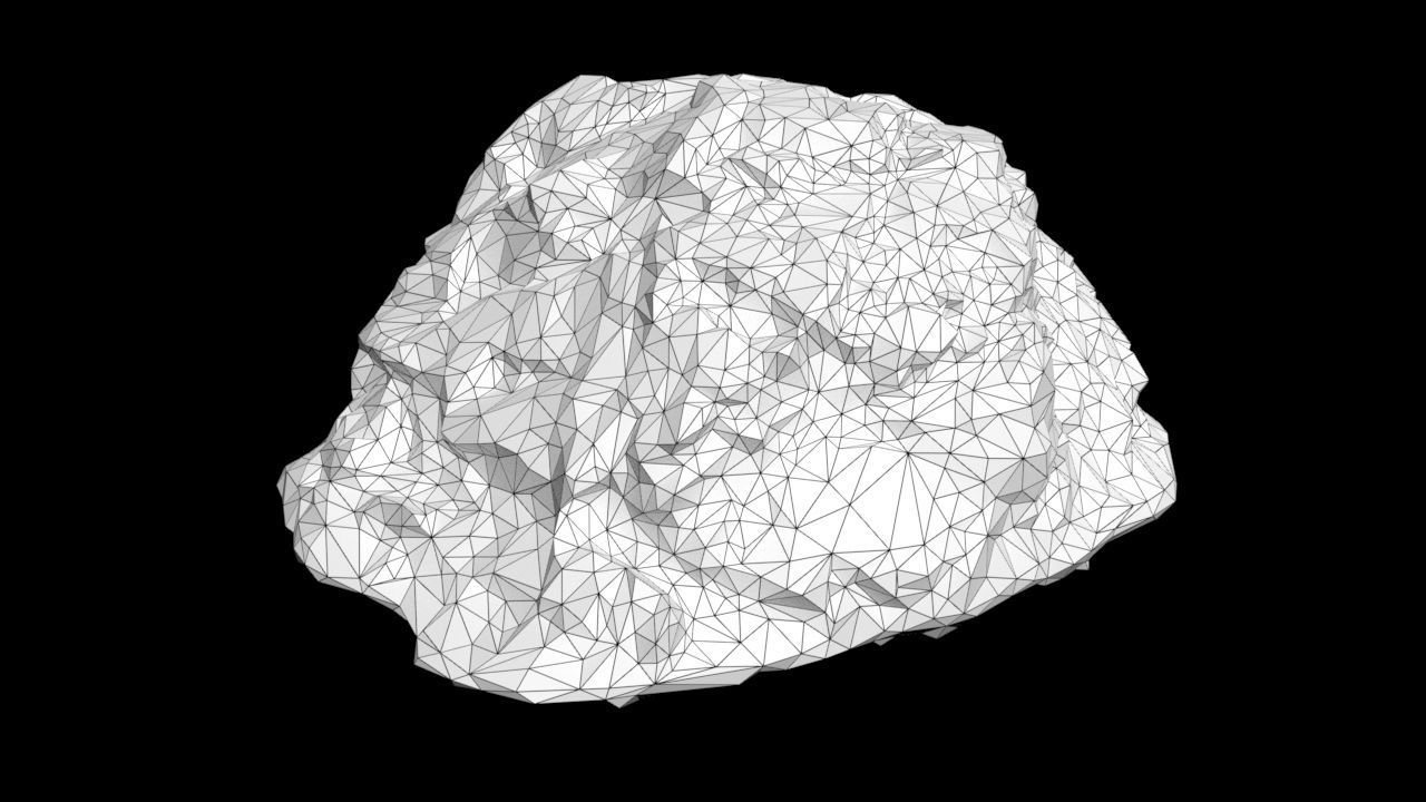 Low poly Black Beach Rock Collection 1 210210 Low-poly 3D model_10