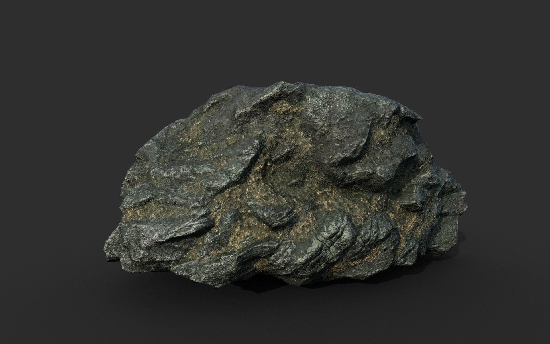 Low poly Black Beach Rock Collection 1 210210 Low-poly 3D model_38