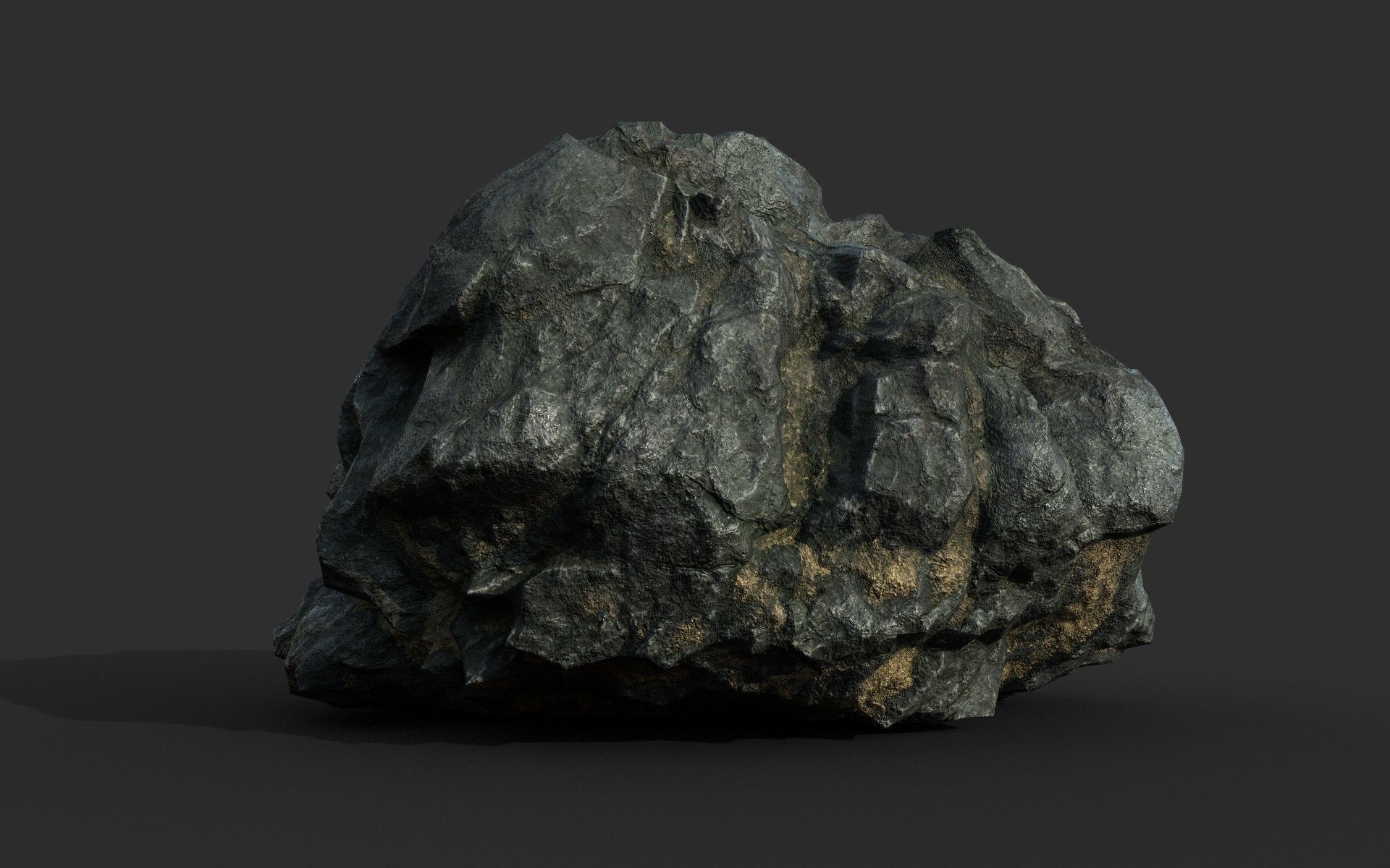 Low poly Black Beach Rock Collection 1 210210 Low-poly 3D model_43