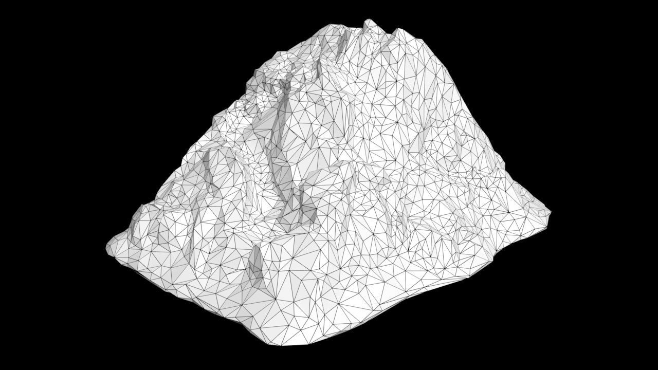 Low poly Black Beach Rock Collection 1 210210 Low-poly 3D model_5