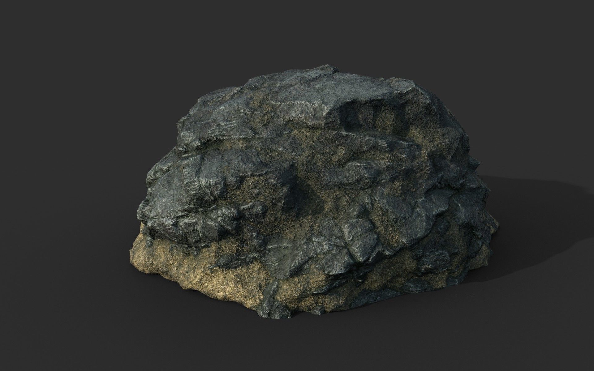 Low poly Black Beach Rock Collection 1 210210 Low-poly 3D model_8