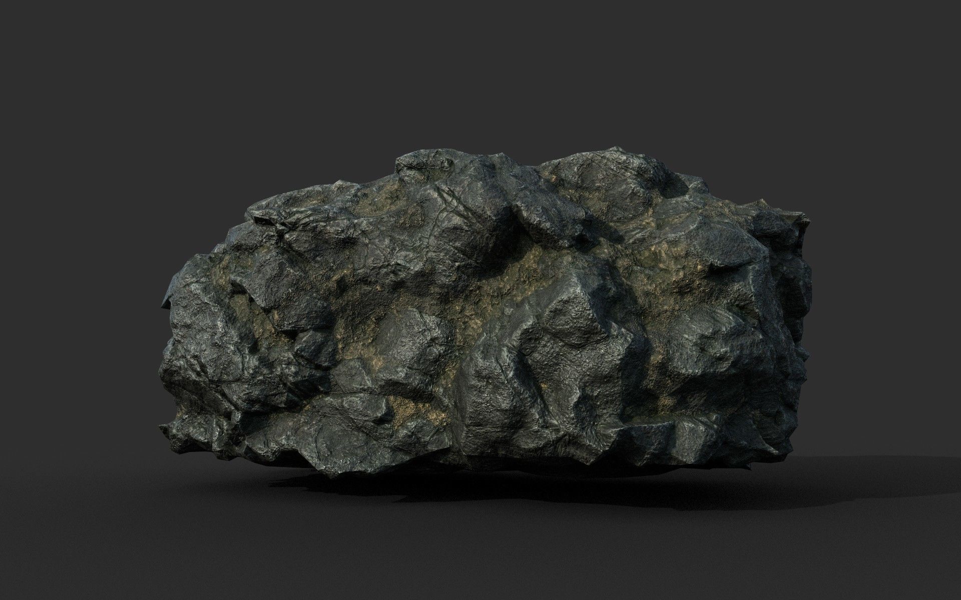 Low poly Black Beach Rock Collection 1 210210 Low-poly 3D model_34