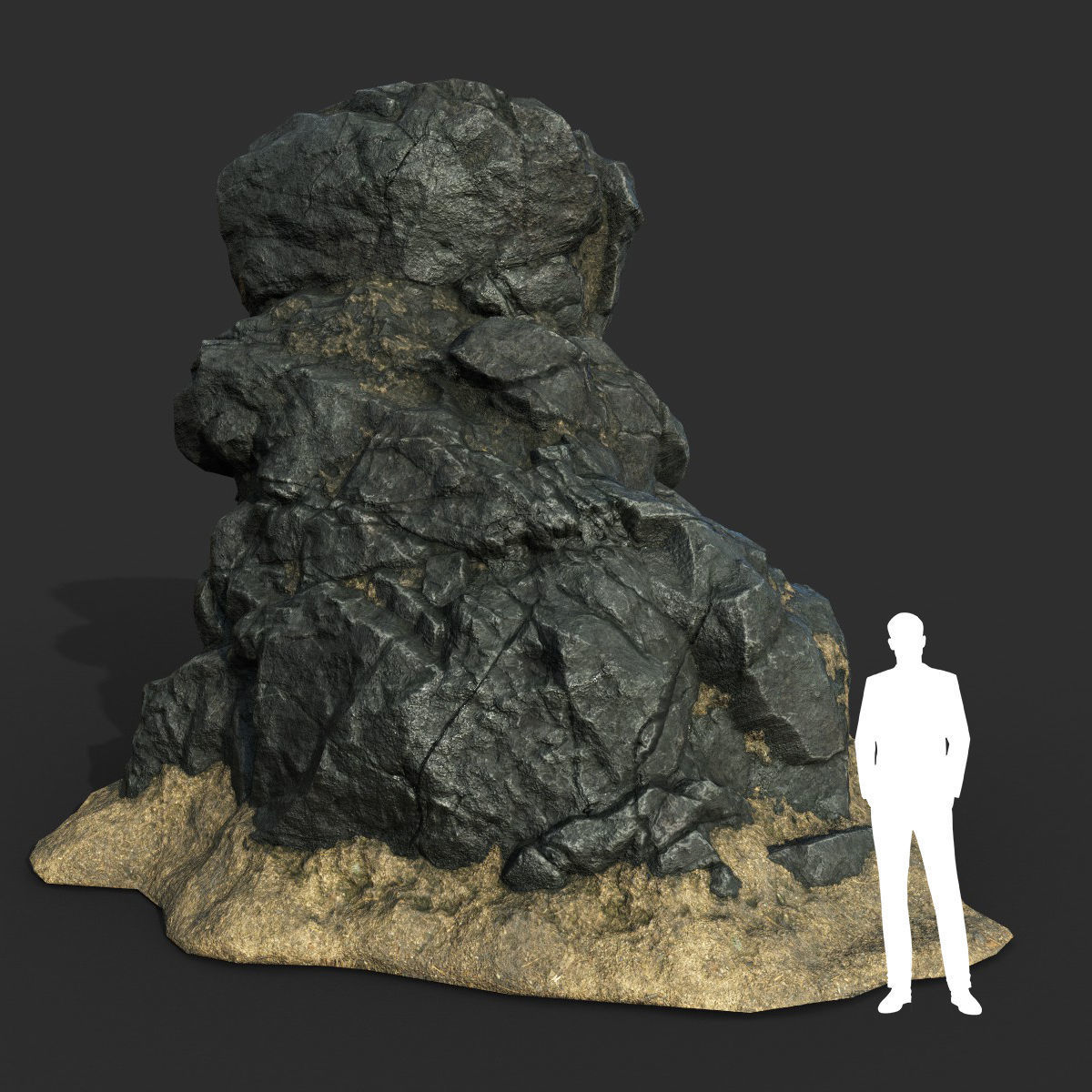 Low poly Black Beach Rock Collection 1 210210 Low-poly 3D model_46