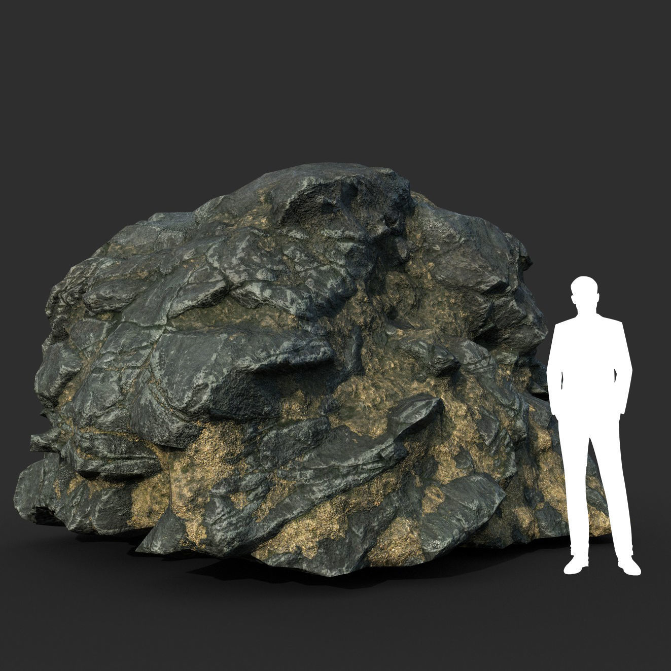 Low poly Black Beach Rock Collection 1 210210 Low-poly 3D model_21
