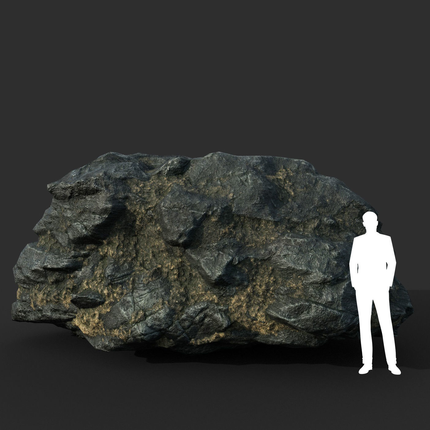 Low poly Black Beach Rock Collection 1 210210 Low-poly 3D model_36