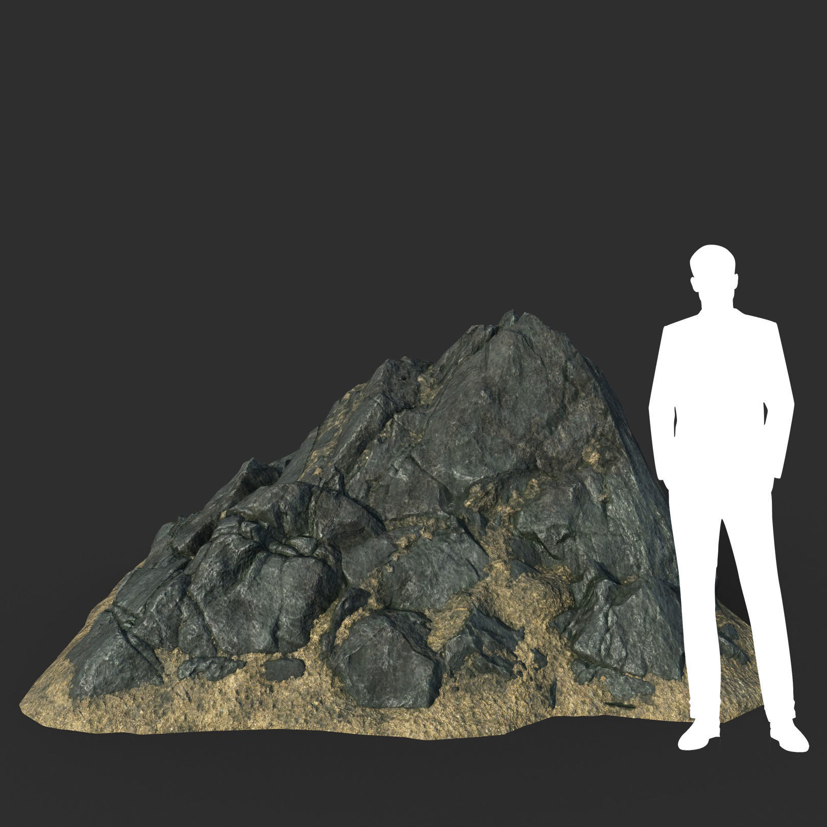 Low poly Black Beach Rock Collection 1 210210 Low-poly 3D model_1