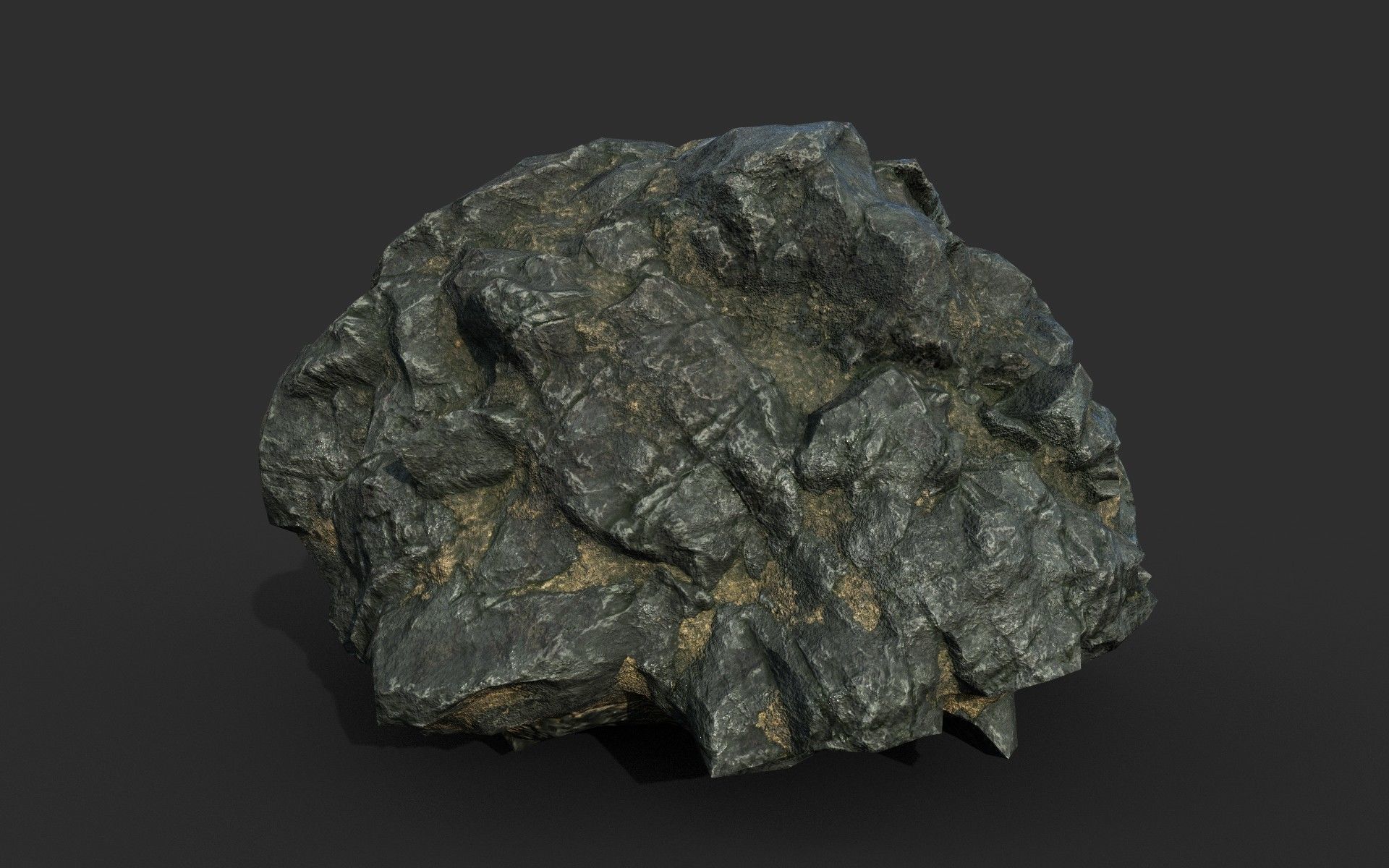 Low poly Black Beach Rock Collection 1 210210 Low-poly 3D model_44