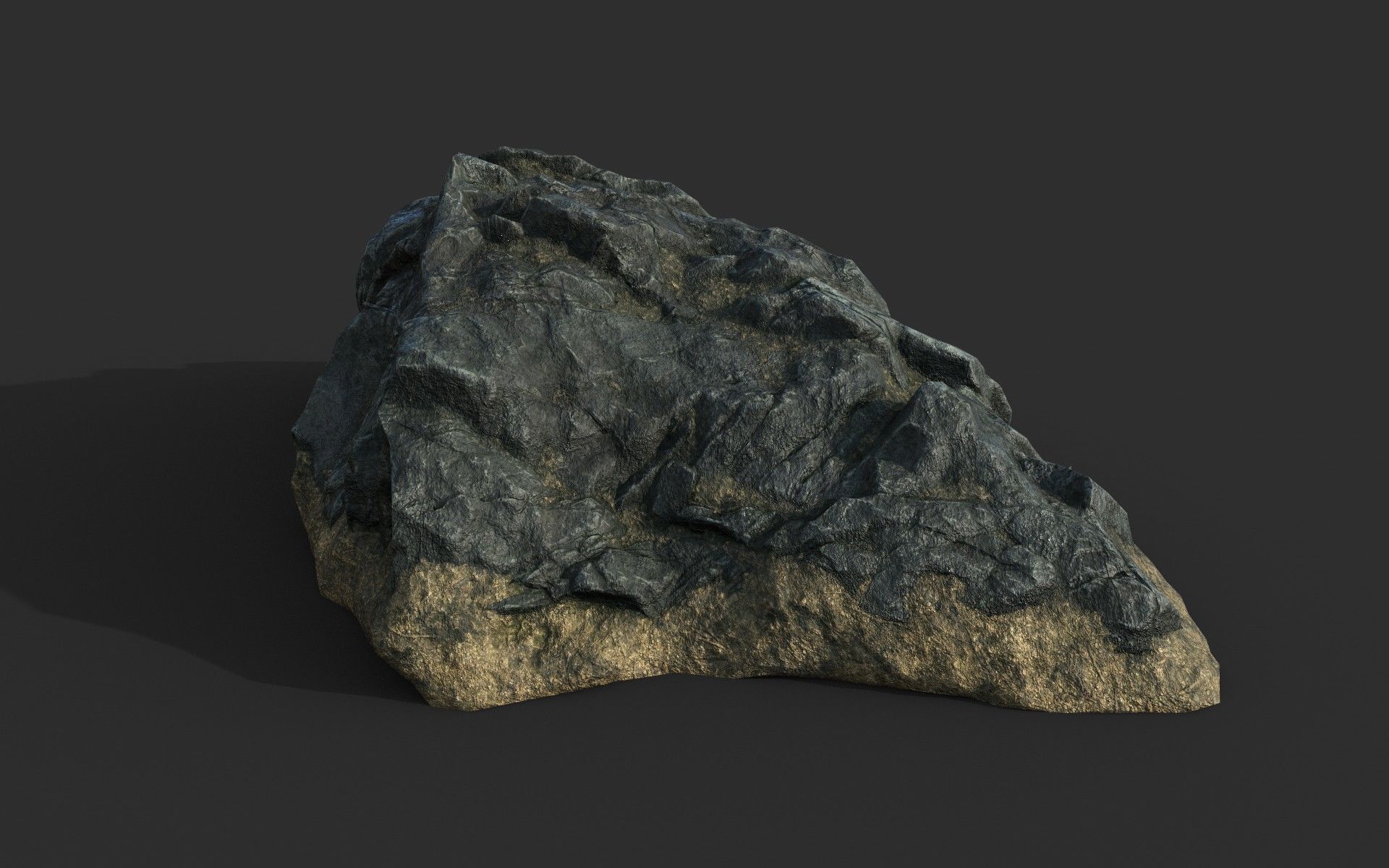 Low poly Black Beach Rock Collection 1 210210 Low-poly 3D model_18