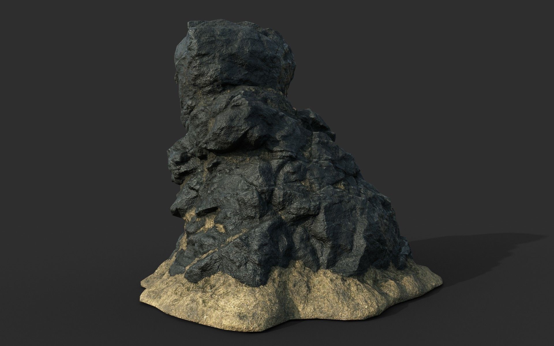 Low poly Black Beach Rock Collection 1 210210 Low-poly 3D model_49