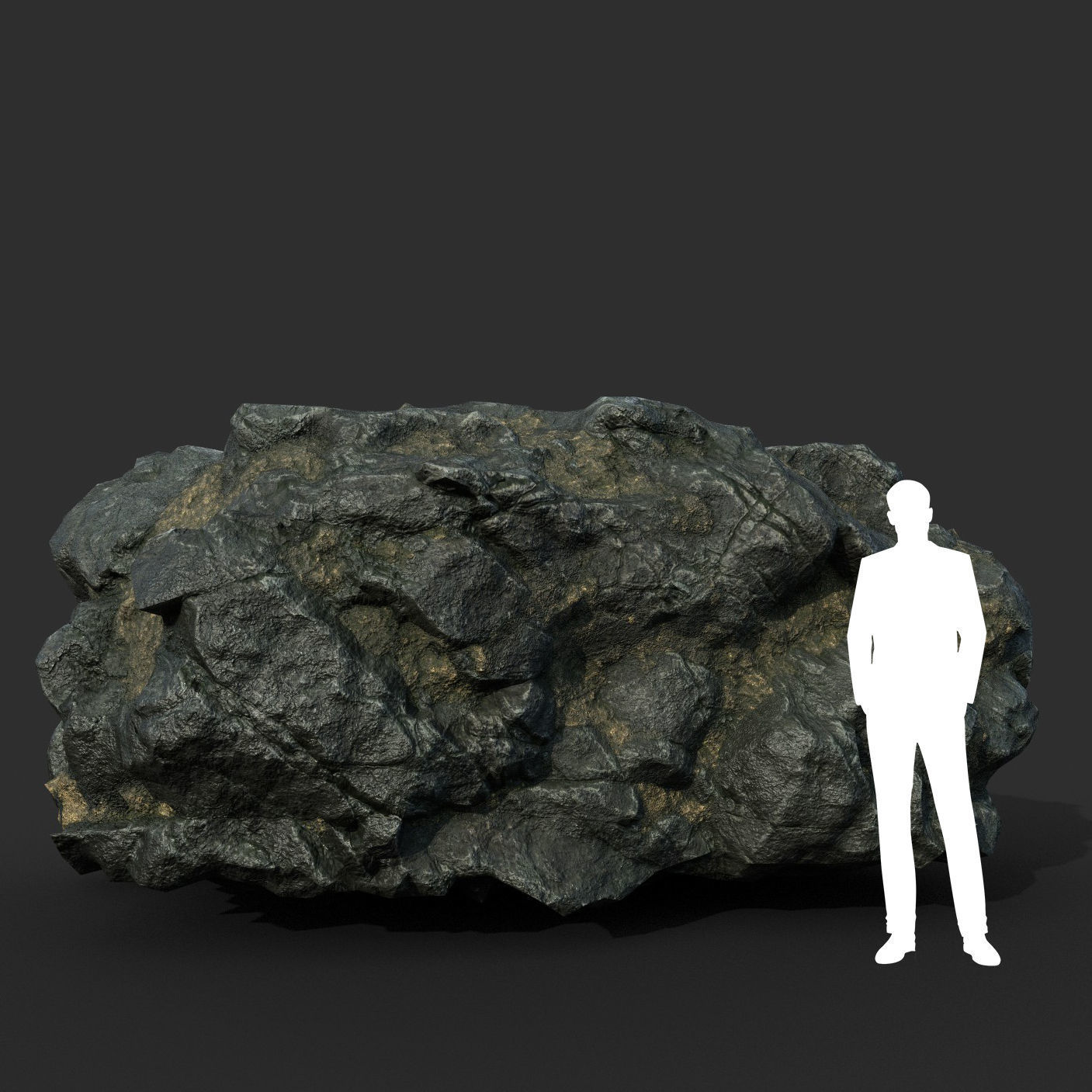 Low poly Black Beach Rock Collection 1 210210 Low-poly 3D model_31