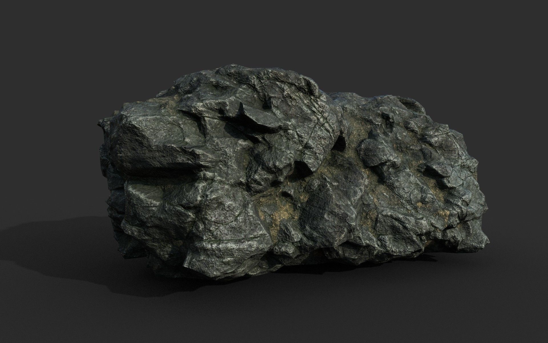 Low poly Black Beach Rock Collection 1 210210 Low-poly 3D model_33