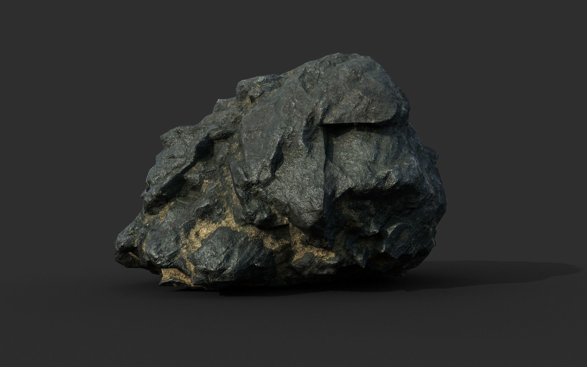 Low poly Black Beach Rock Collection 1 210210 Low-poly 3D model_42