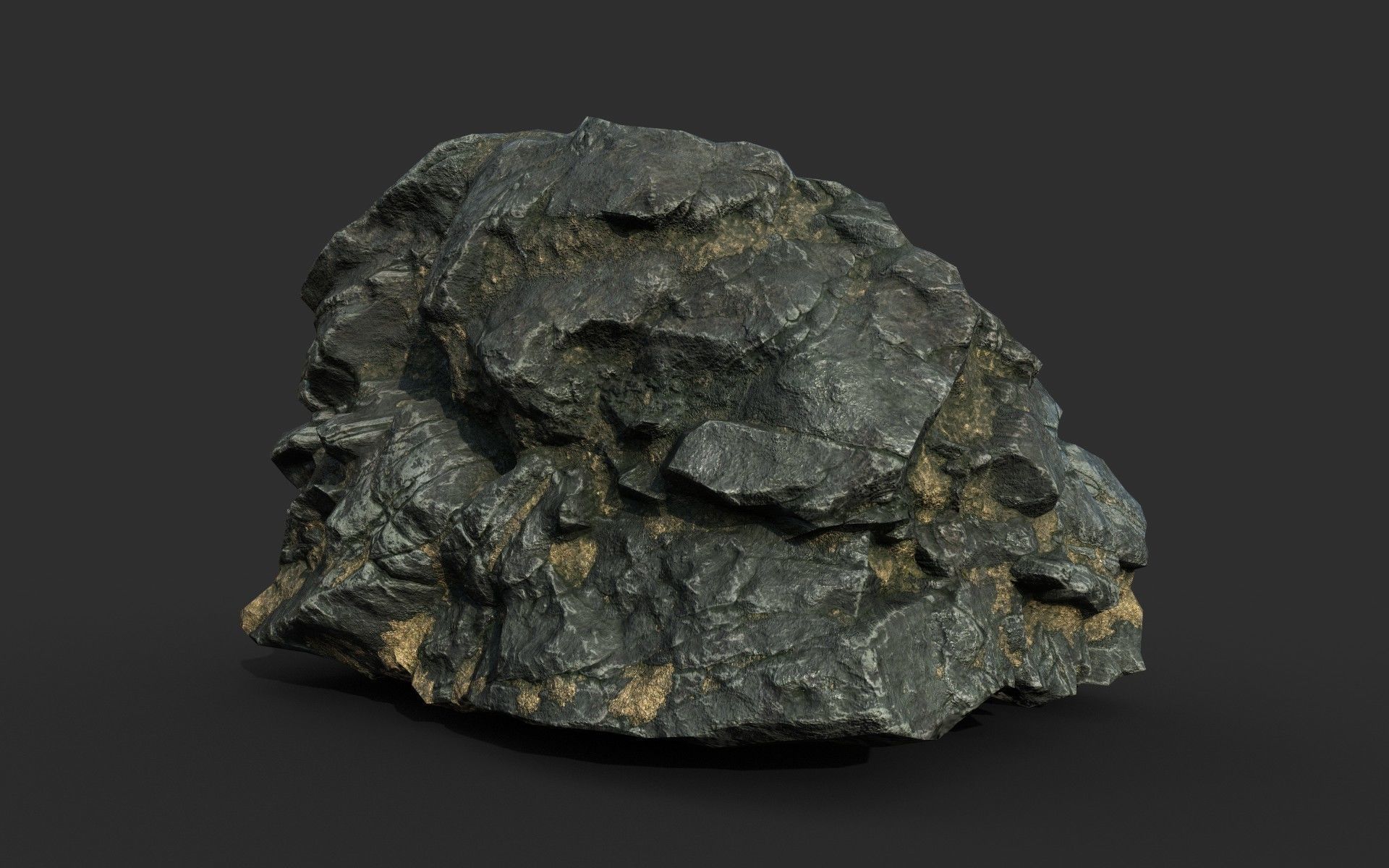 Low poly Black Beach Rock Collection 1 210210 Low-poly 3D model_22
