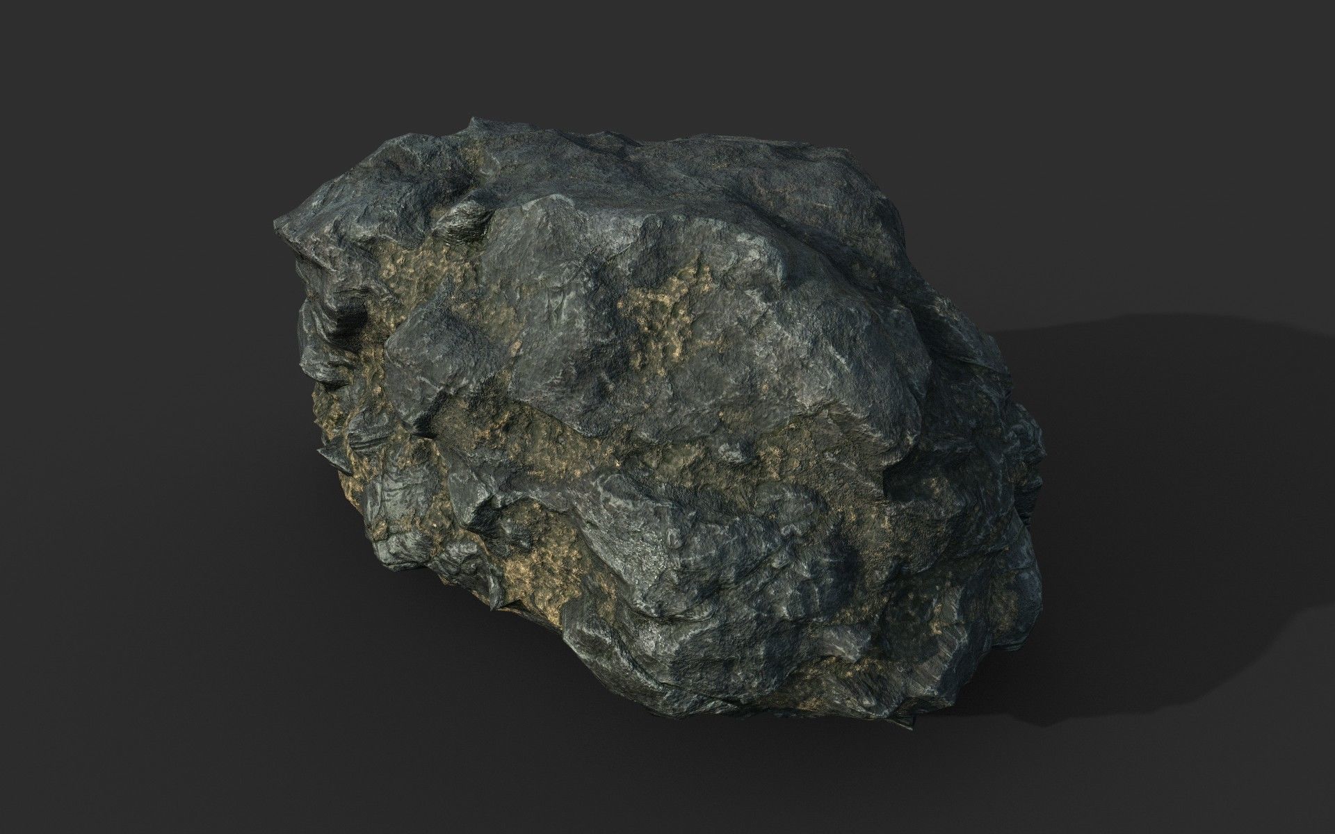 Low poly Black Beach Rock Collection 1 210210 Low-poly 3D model_37