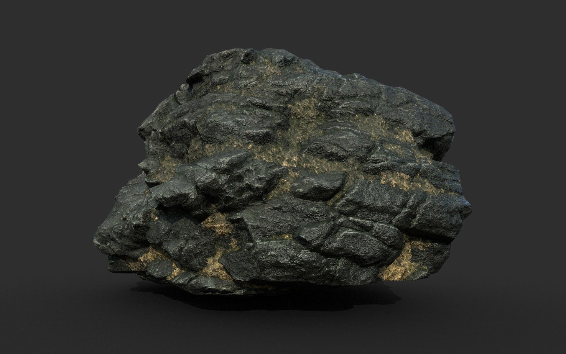 Low poly Black Beach Rock Collection 1 210210 Low-poly 3D model_27