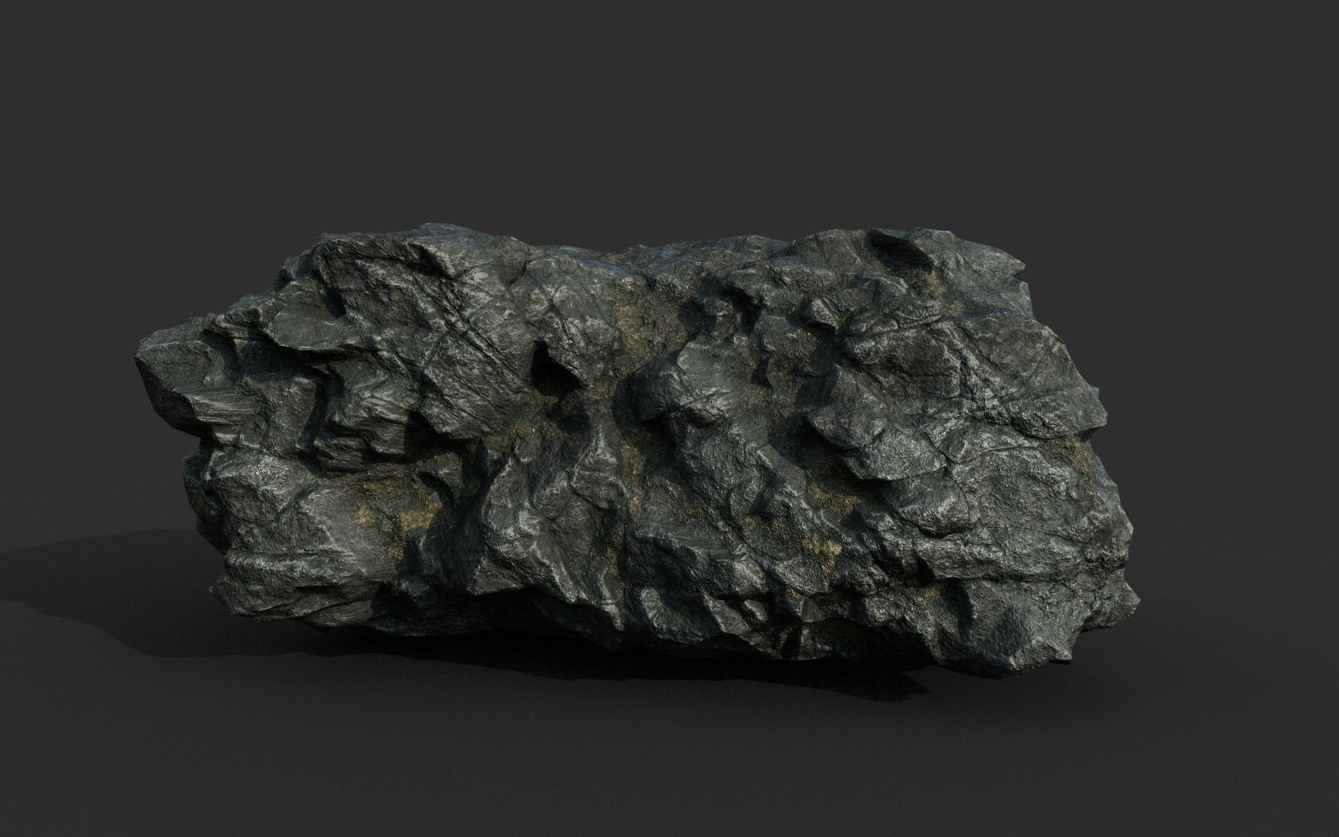 Low poly Black Beach Rock Collection 1 210210 Low-poly 3D model_32