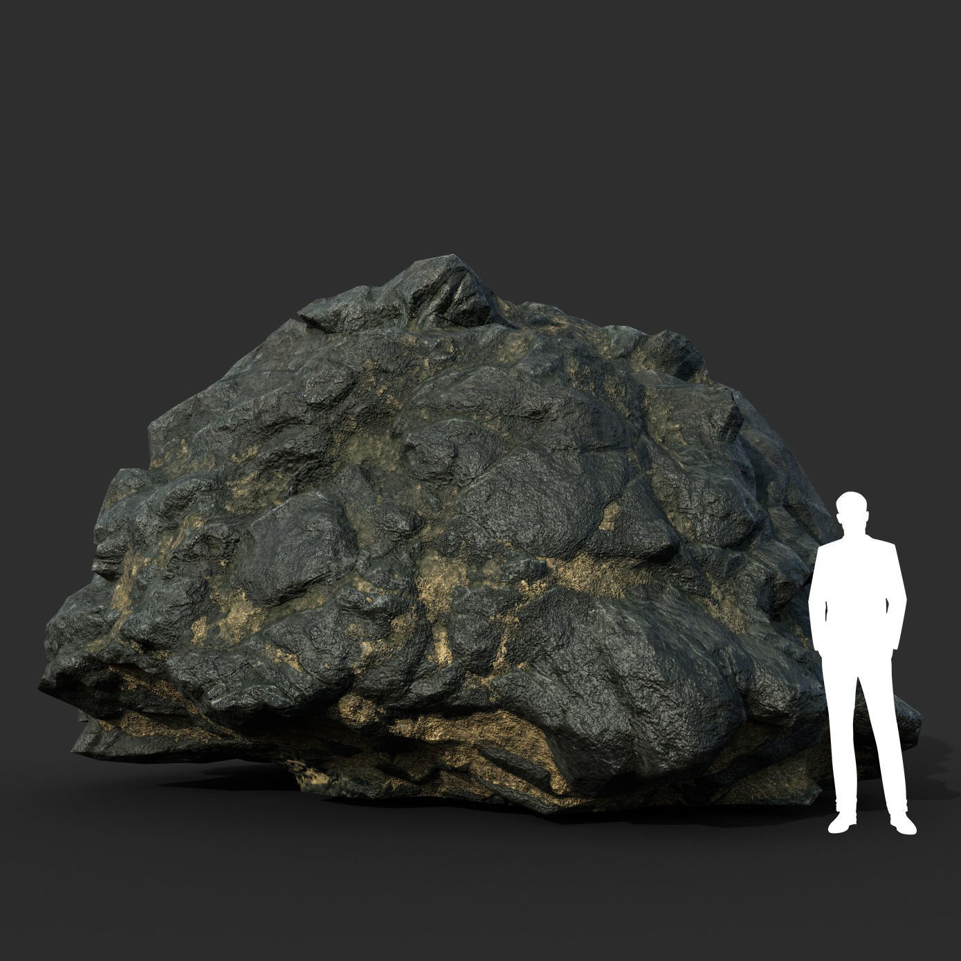 Low poly Black Beach Rock Collection 1 210210 Low-poly 3D model_41