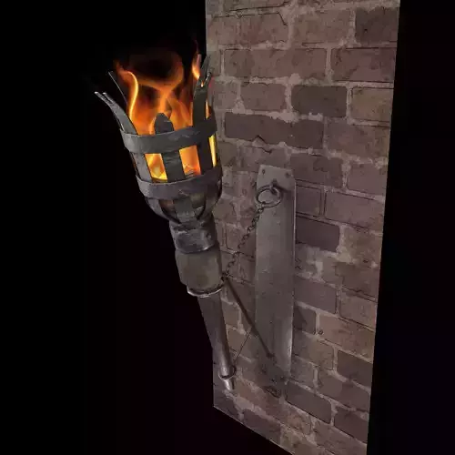 Medieval Wall Torch  Low-poly 3D model