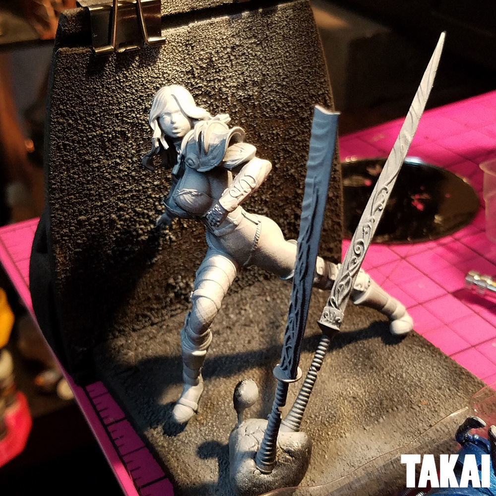 Fantasy 3D Print Pin Up Figurine - Mistress Army Berserker 3D print model_5