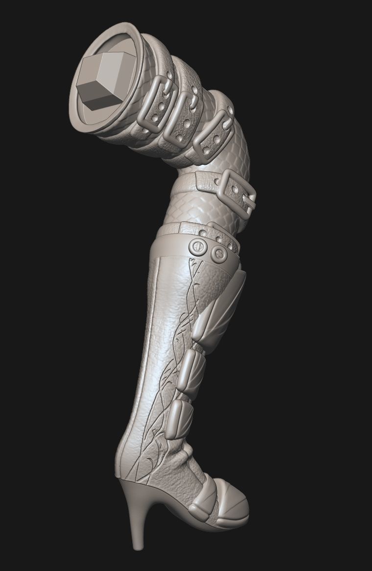 Fantasy 3D Print Pin Up Figurine - Mistress Army Berserker 3D print model_27