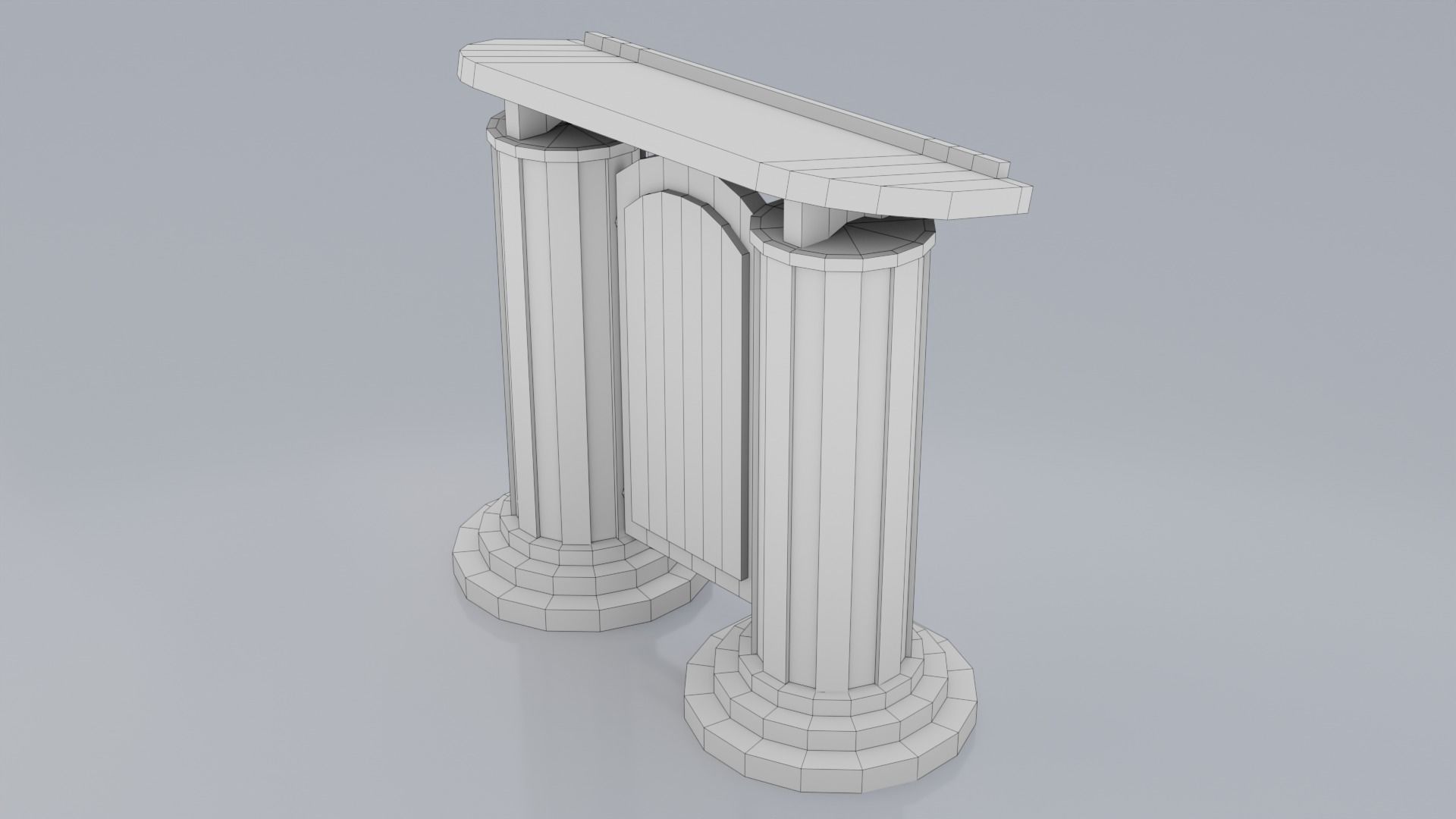 Wooden pulpit rounded corners Low-poly 3D model_9