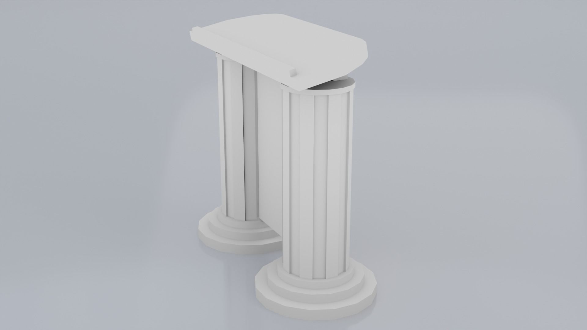 Wooden pulpit rounded corners Low-poly 3D model_18