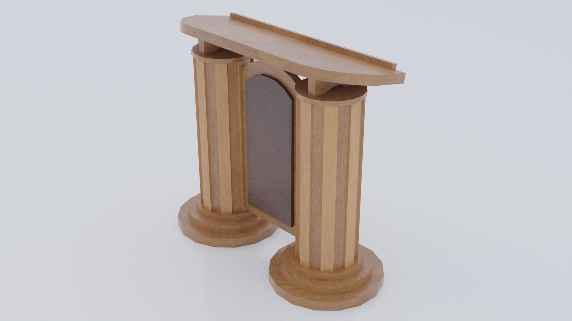 Wooden pulpit rounded corners Low-poly 3D model_7