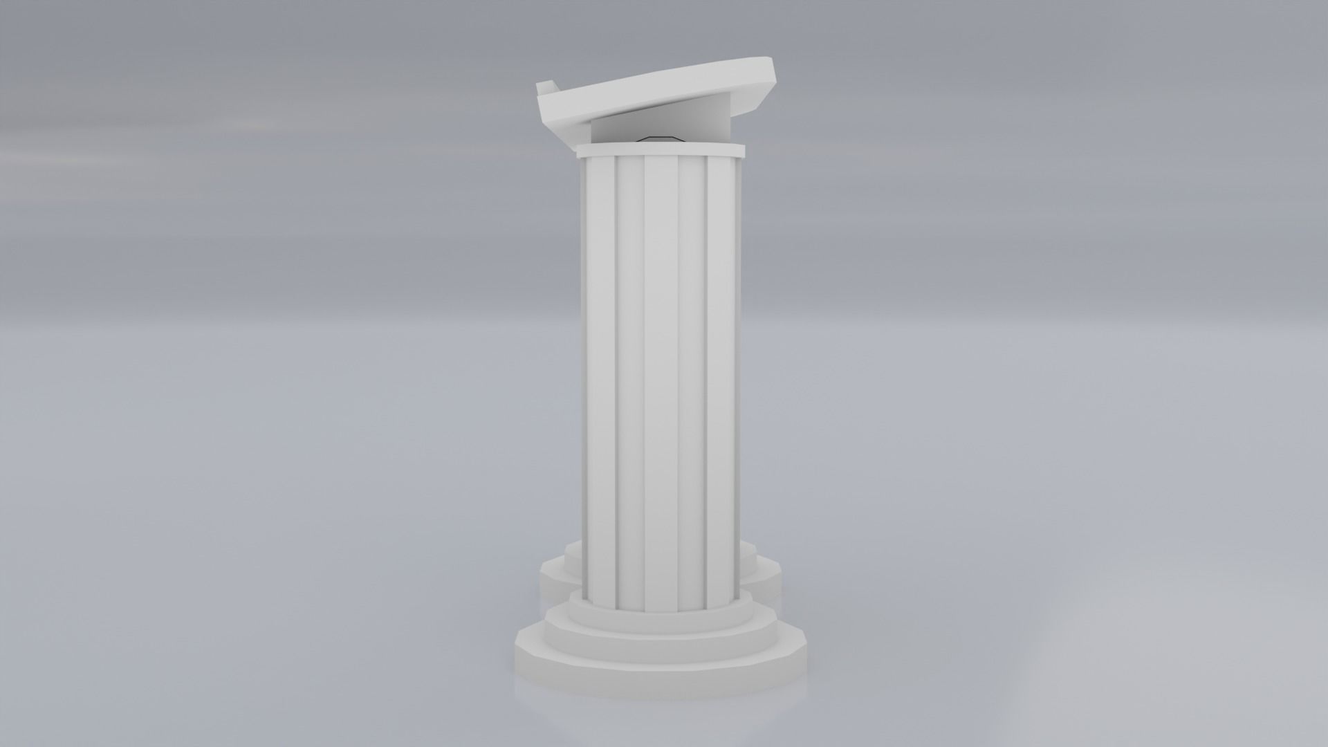 Wooden pulpit rounded corners Low-poly 3D model_21