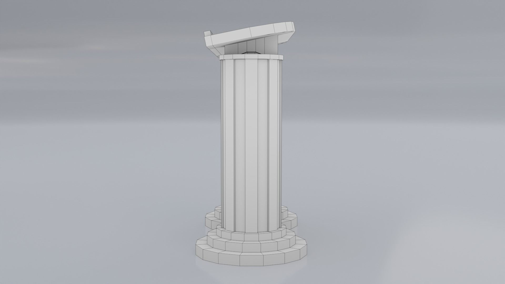 Wooden pulpit rounded corners Low-poly 3D model_14