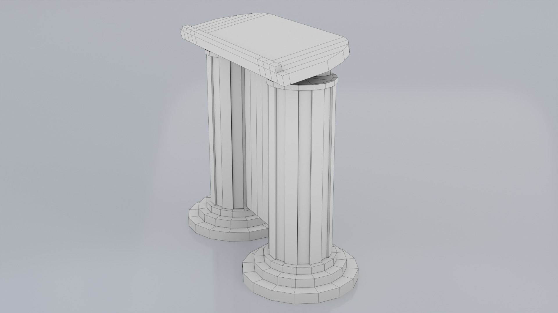 Wooden pulpit rounded corners Low-poly 3D model_11