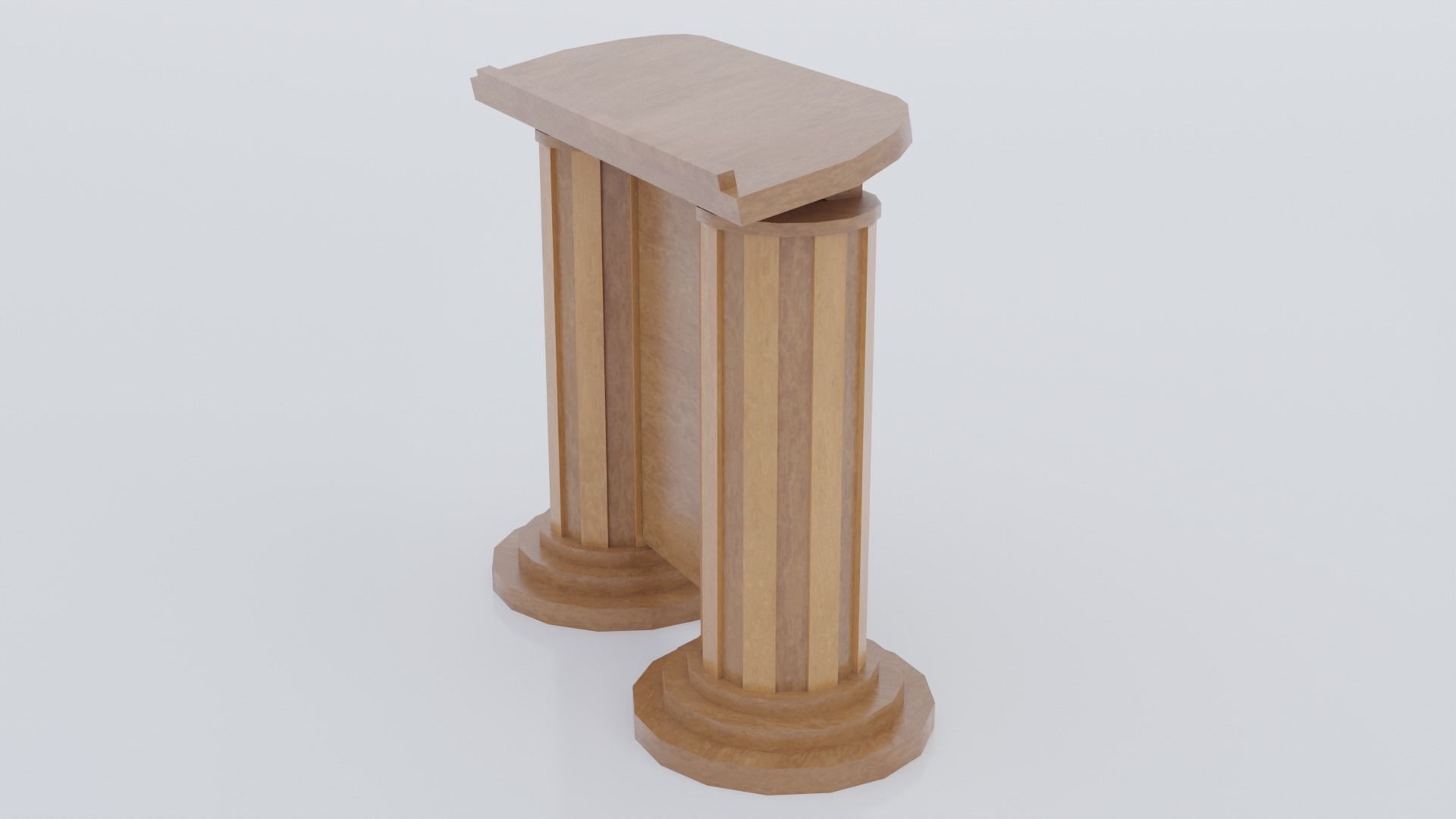Wooden pulpit rounded corners Low-poly 3D model_2