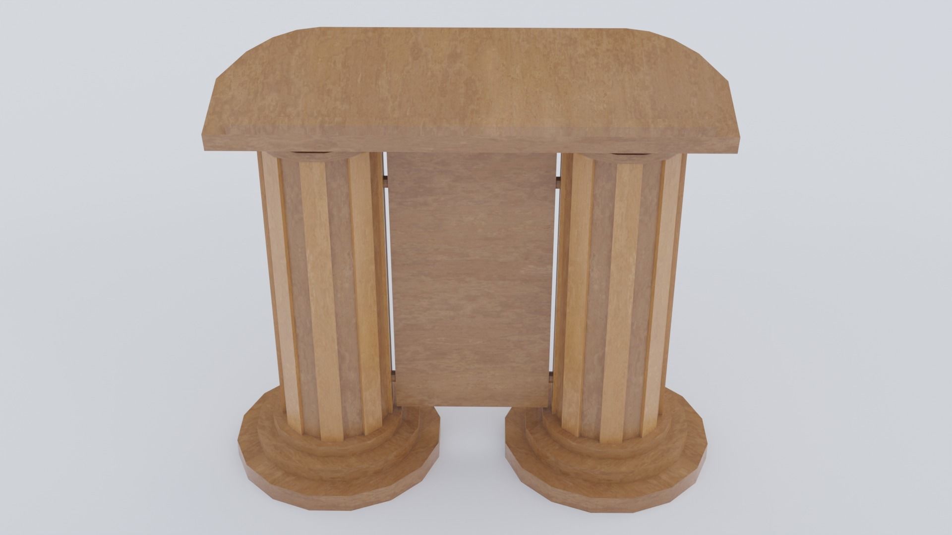 Wooden pulpit rounded corners Low-poly 3D model_6