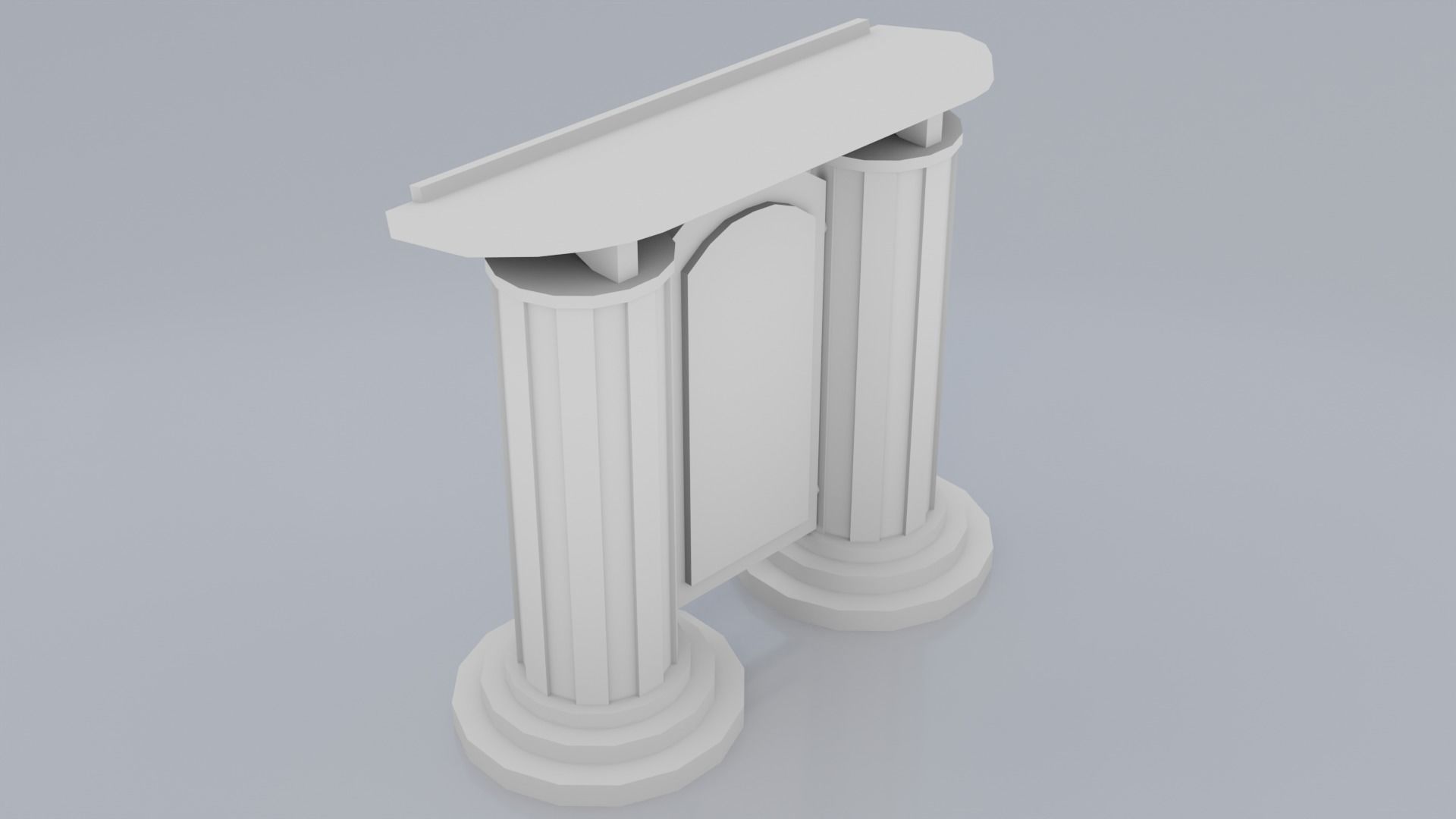 Wooden pulpit rounded corners Low-poly 3D model_17