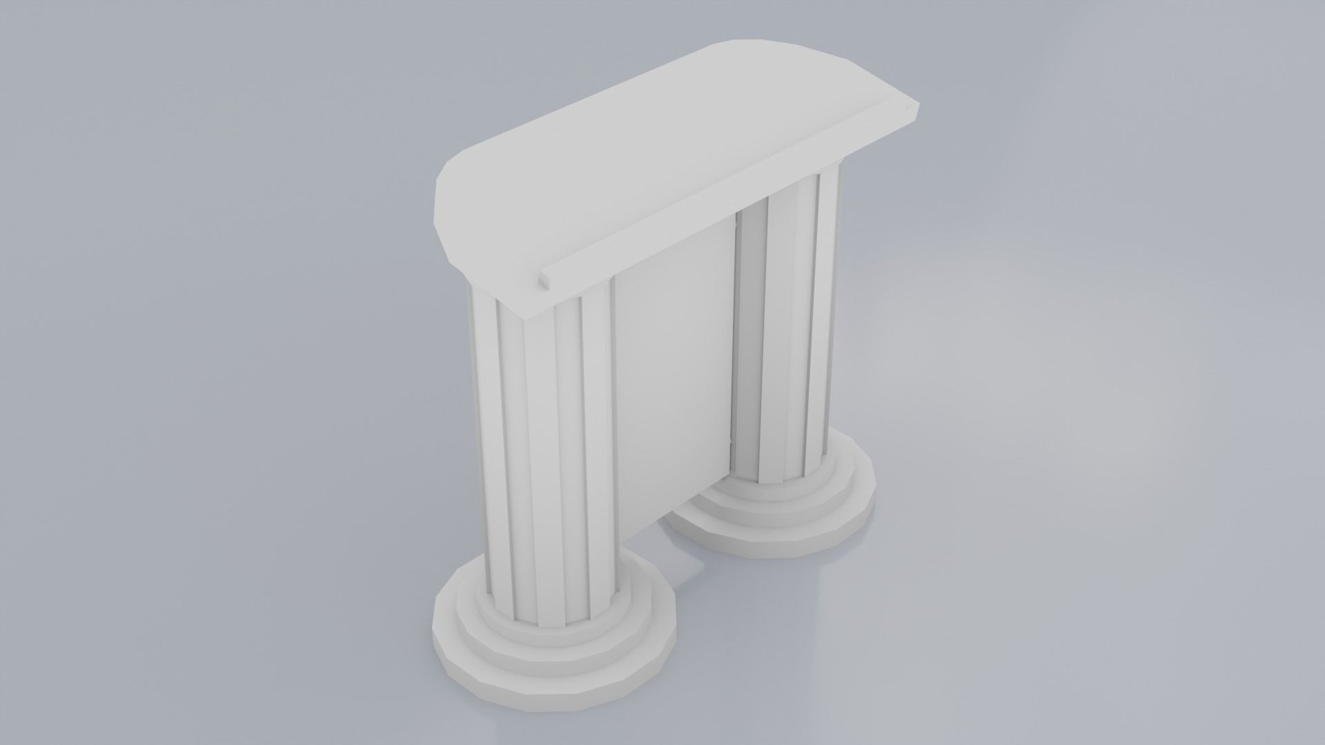 Wooden pulpit rounded corners Low-poly 3D model_22