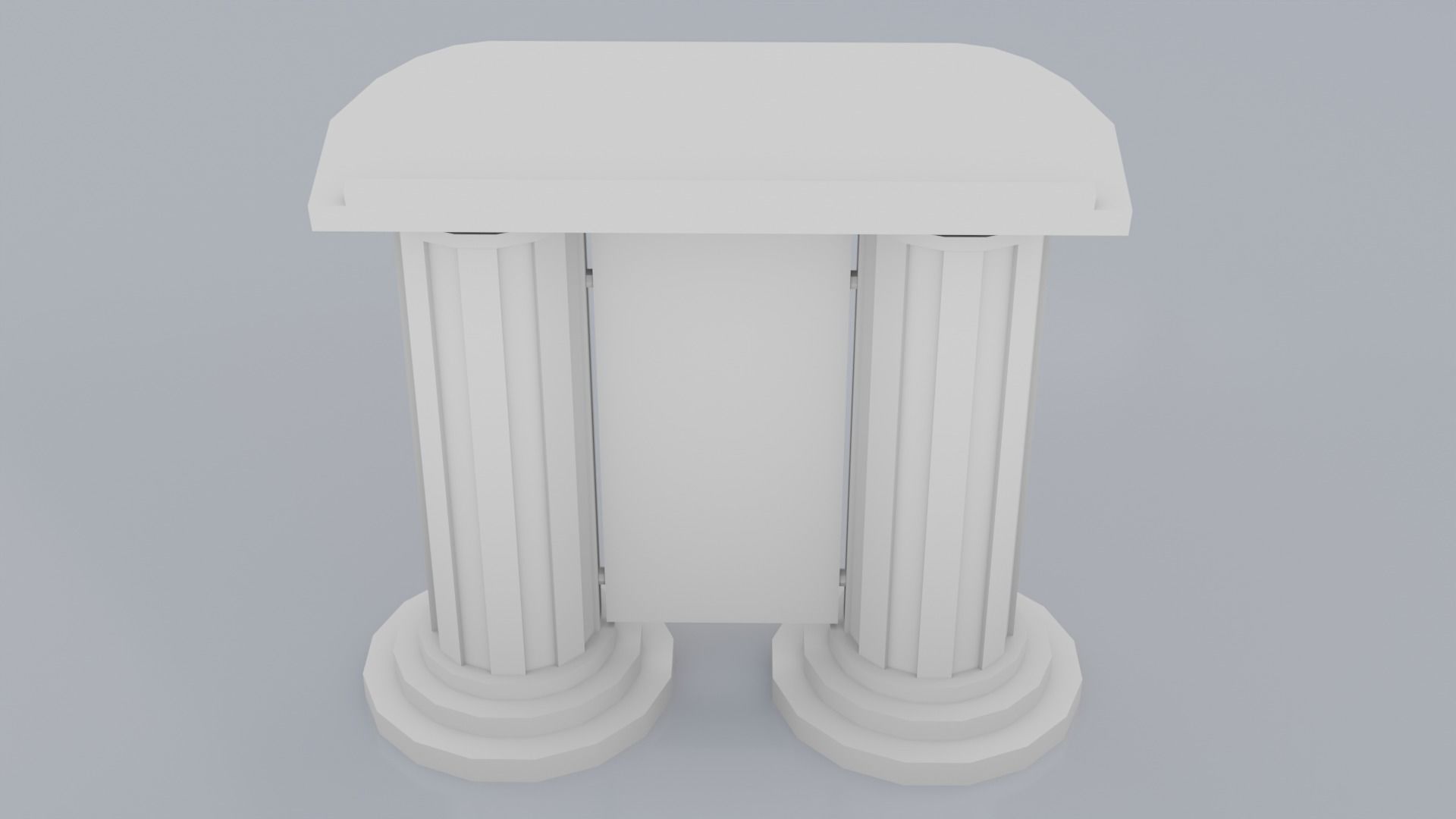 Wooden pulpit rounded corners Low-poly 3D model_20