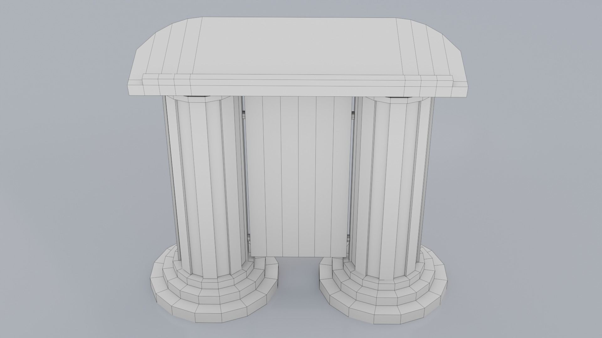 Wooden pulpit rounded corners Low-poly 3D model_13