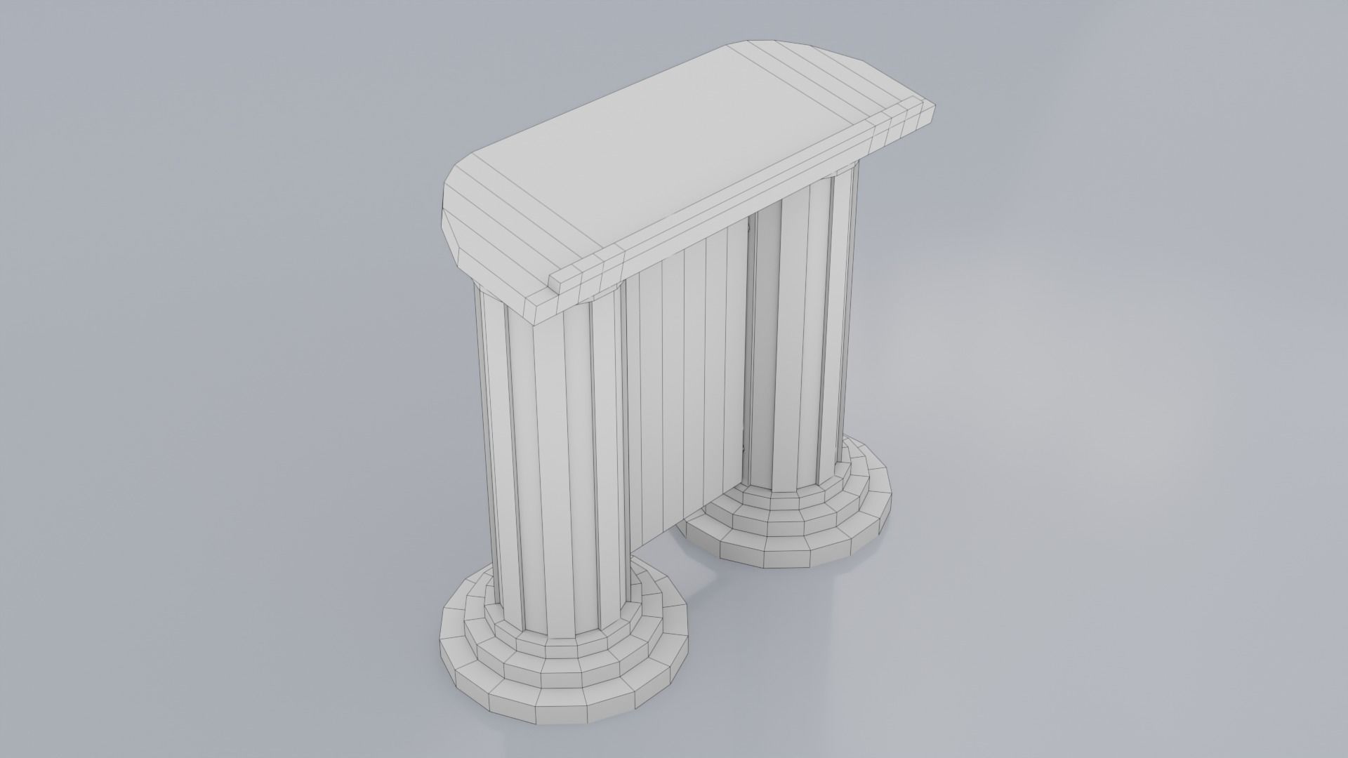 Wooden pulpit rounded corners Low-poly 3D model_15