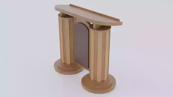 Wooden pulpit rounded corners Low-poly 3D model