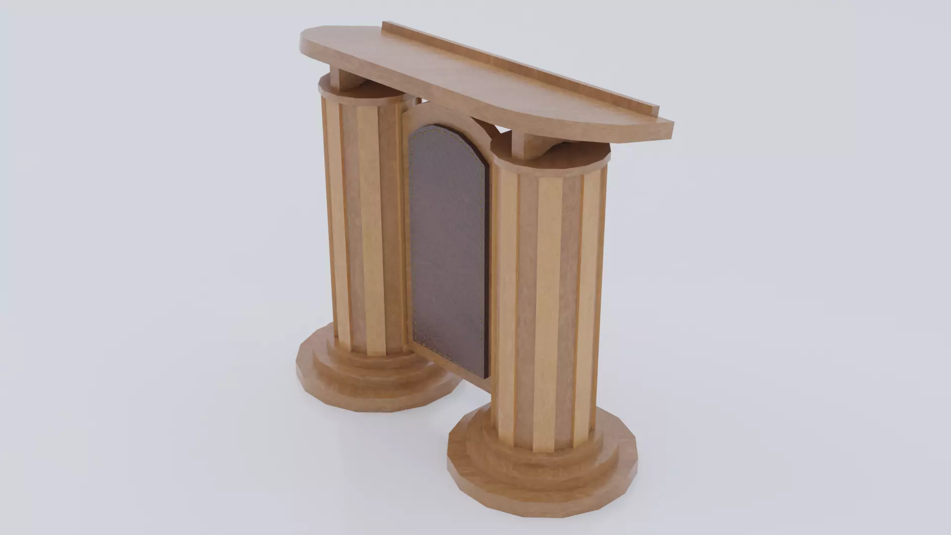 Wooden pulpit rounded corners Low-poly 3D model_0