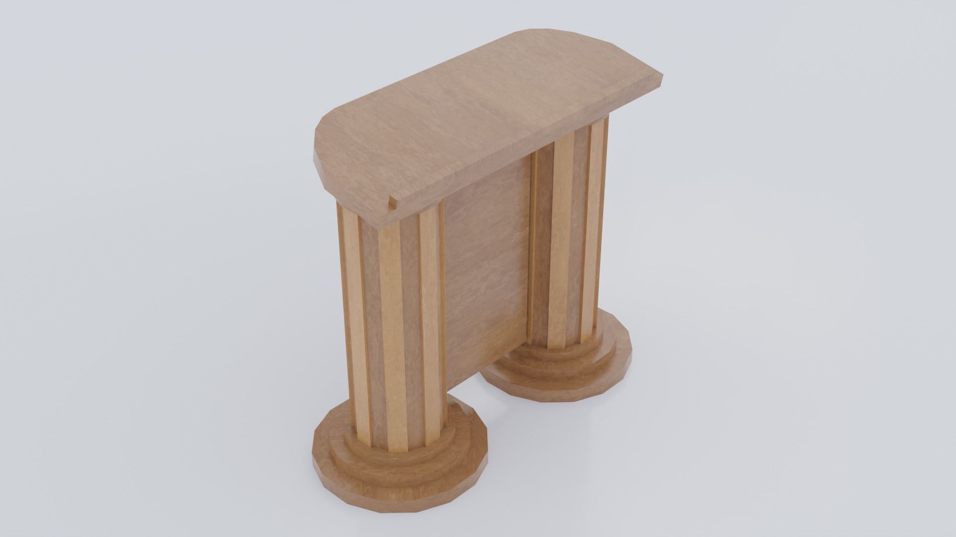 Wooden pulpit rounded corners Low-poly 3D model_3