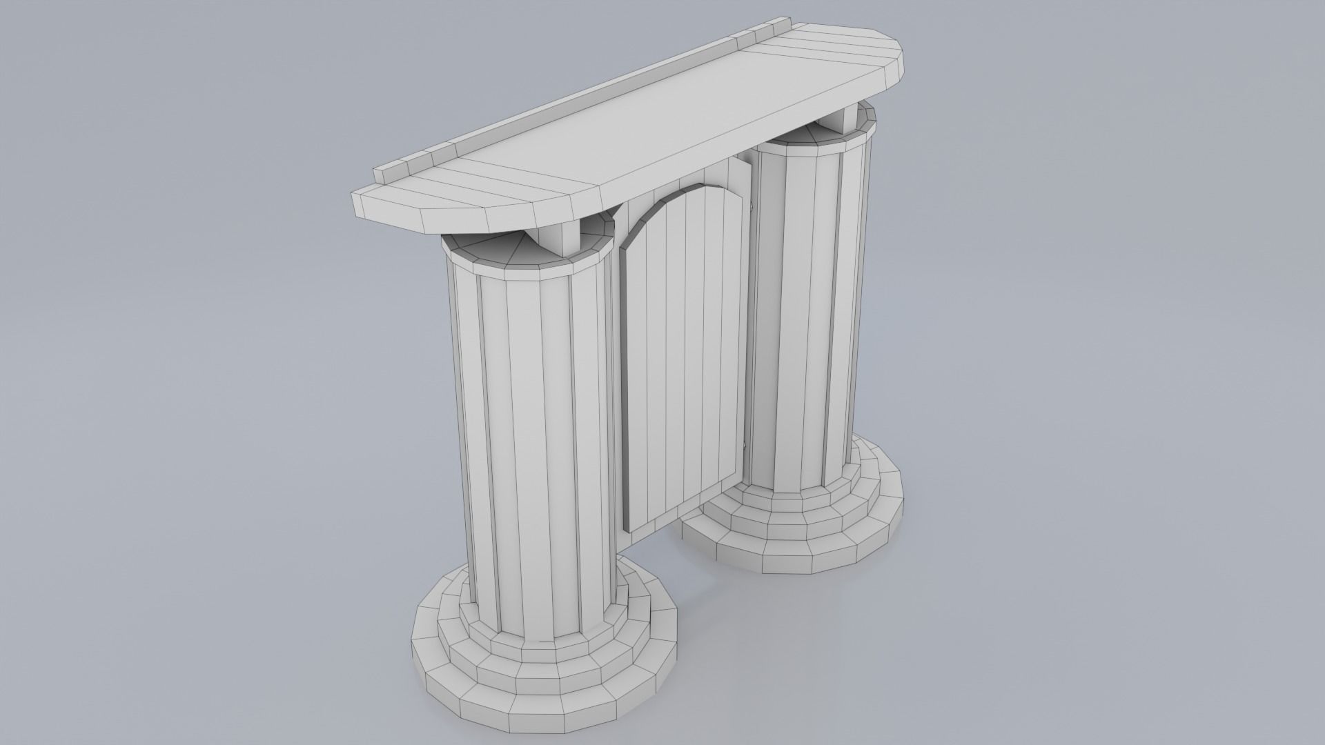 Wooden pulpit rounded corners Low-poly 3D model_10