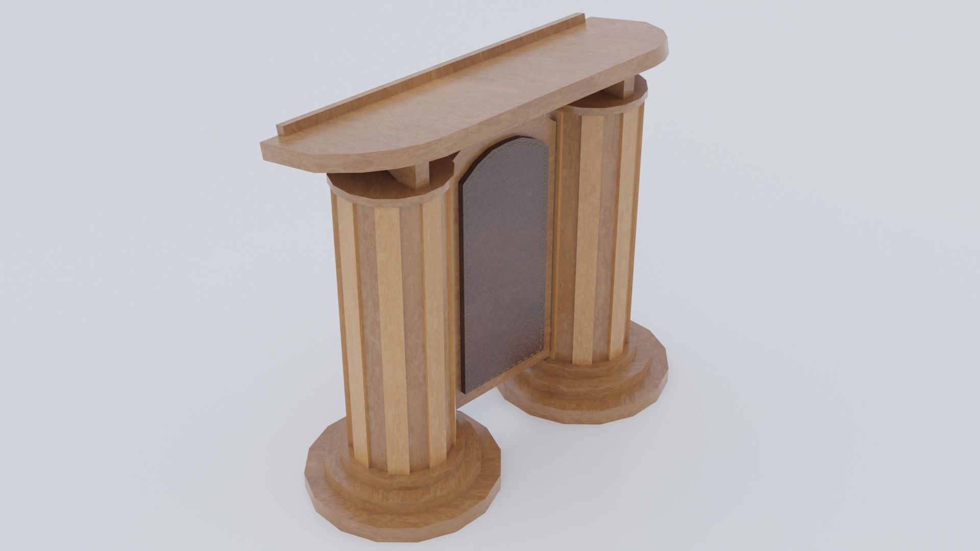 Wooden pulpit rounded corners Low-poly 3D model_1