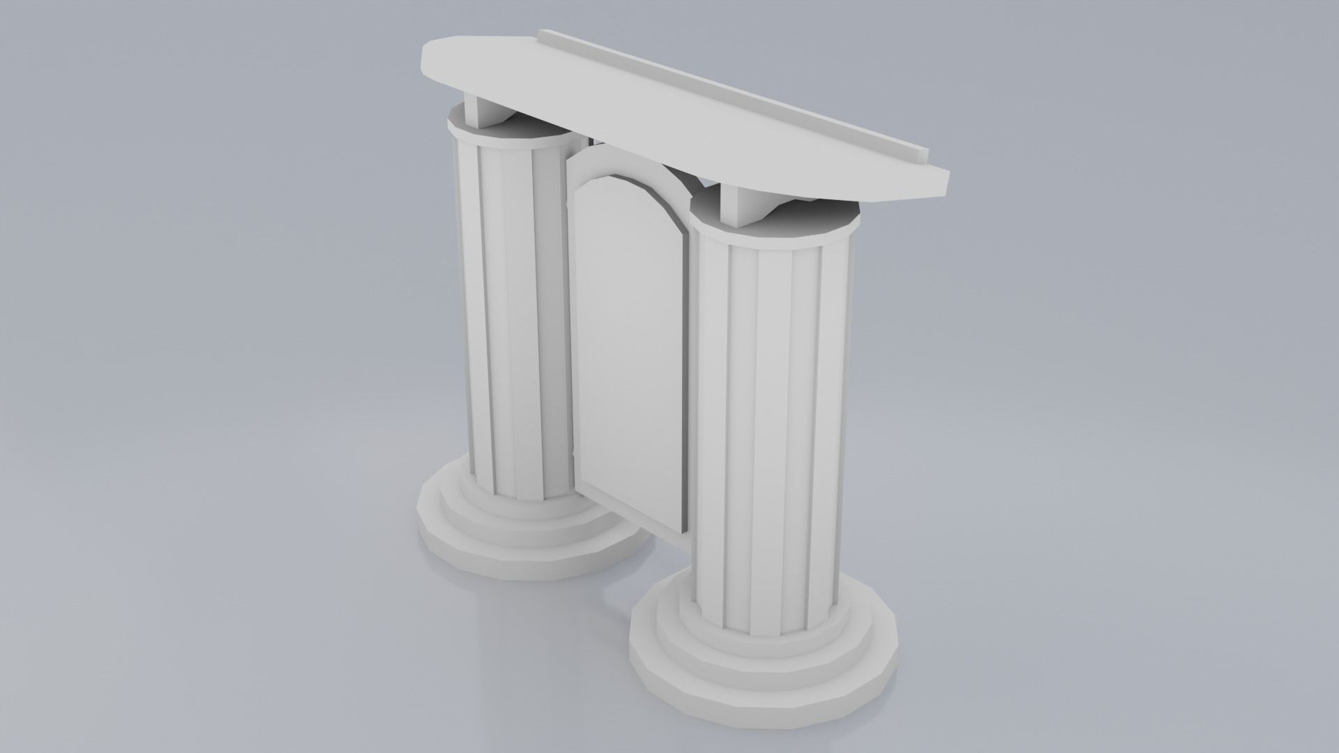 Wooden pulpit rounded corners Low-poly 3D model_16
