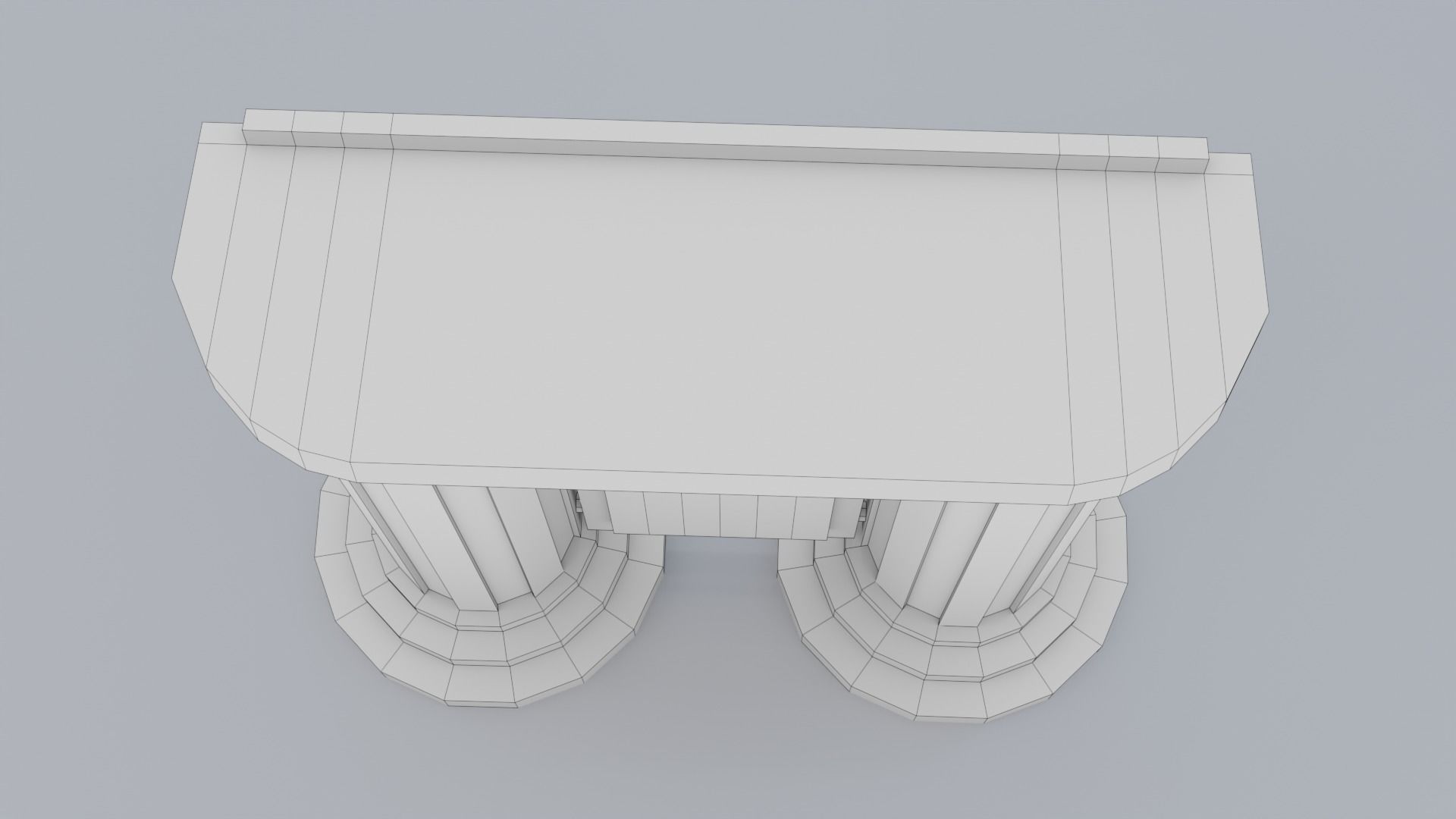 Wooden pulpit rounded corners Low-poly 3D model_12