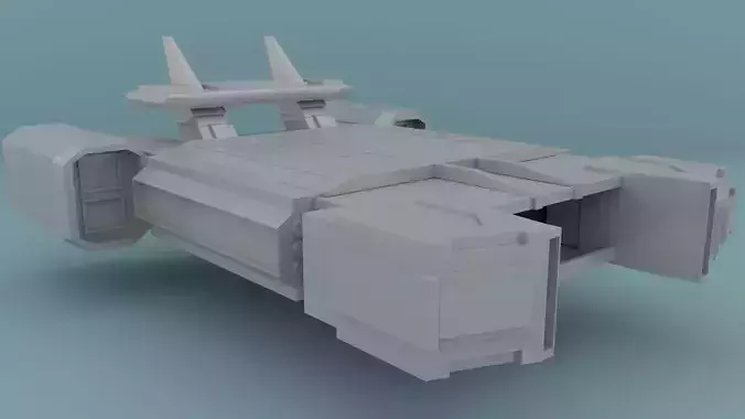 Cargo space ship Low-poly 3D model
