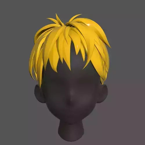 Anime Hair style Model for Men character 3D model