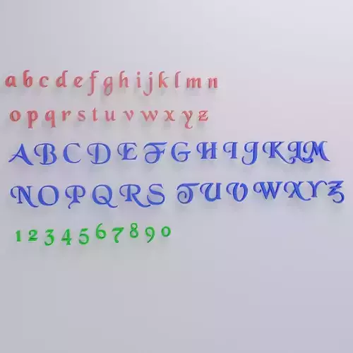 Alphabet style 3 base mesh