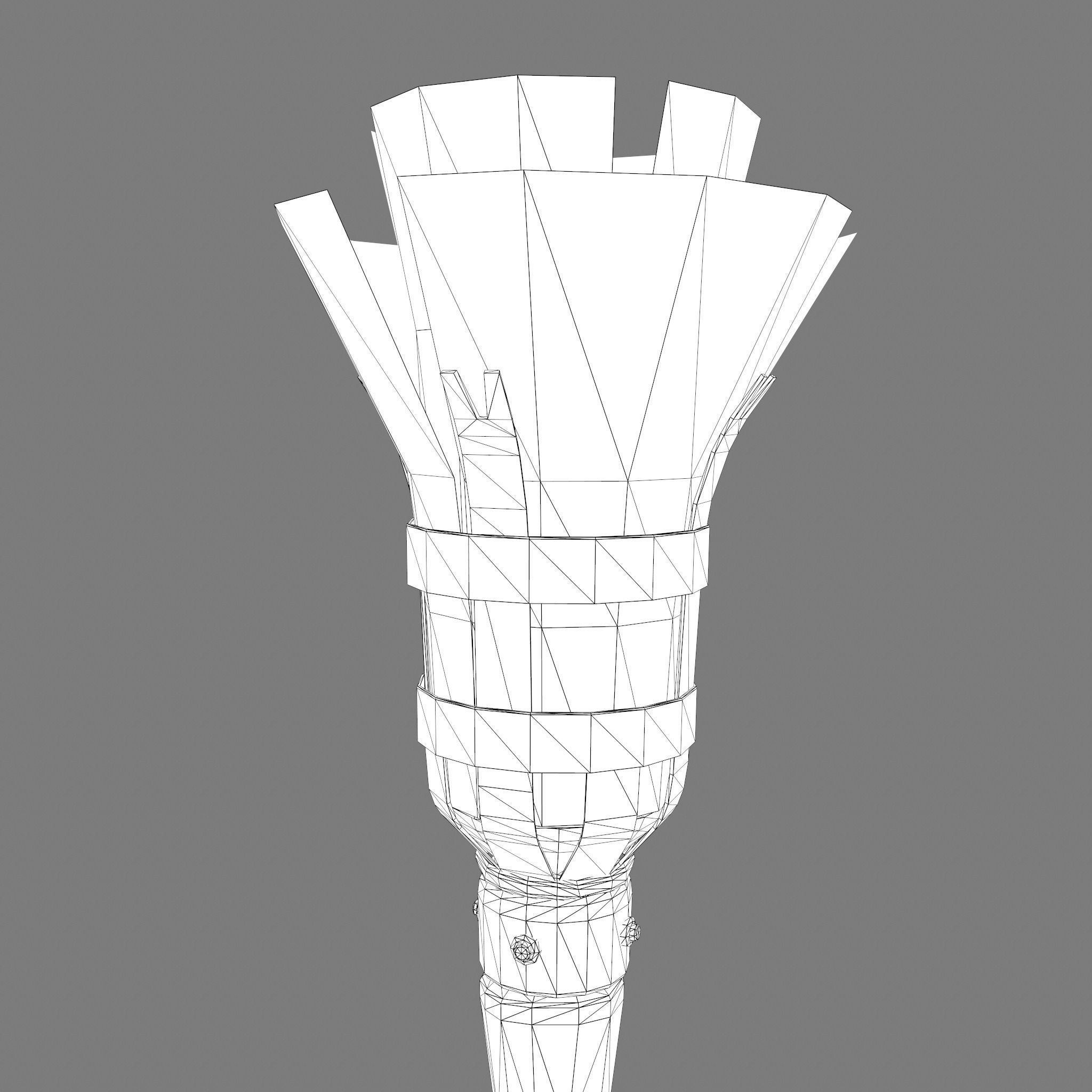 Medieval Wall and Standing Torches 3D Model Collection_46