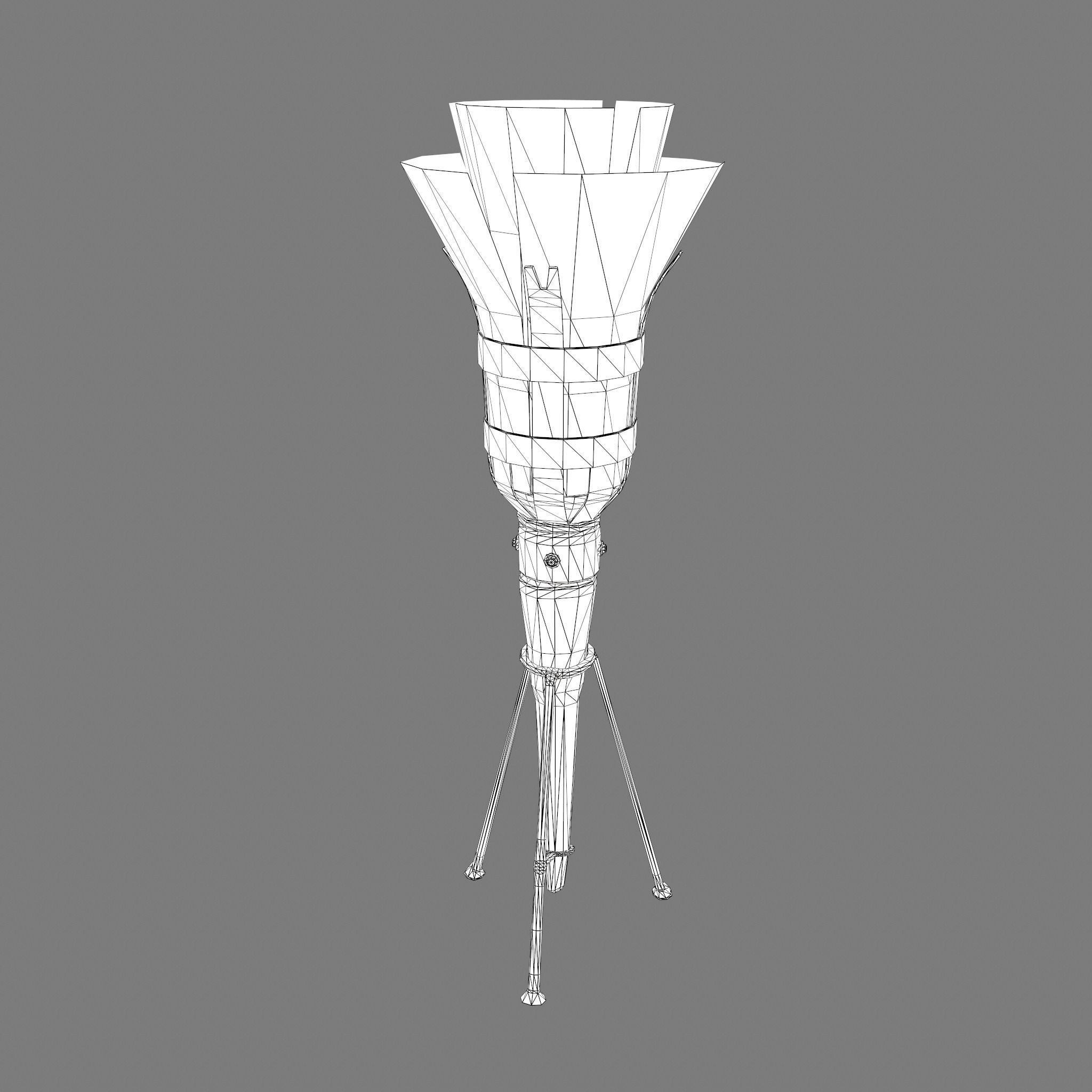 Medieval Wall and Standing Torches 3D Model Collection_45
